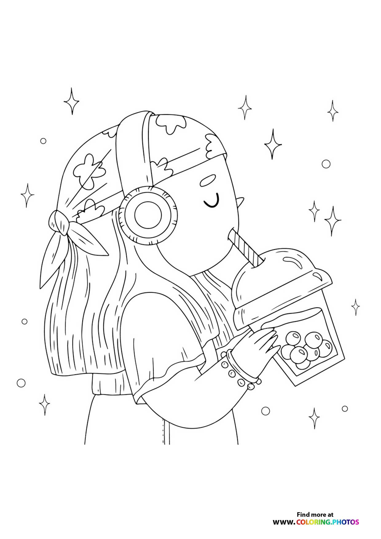 Kawaii bubble tea girl