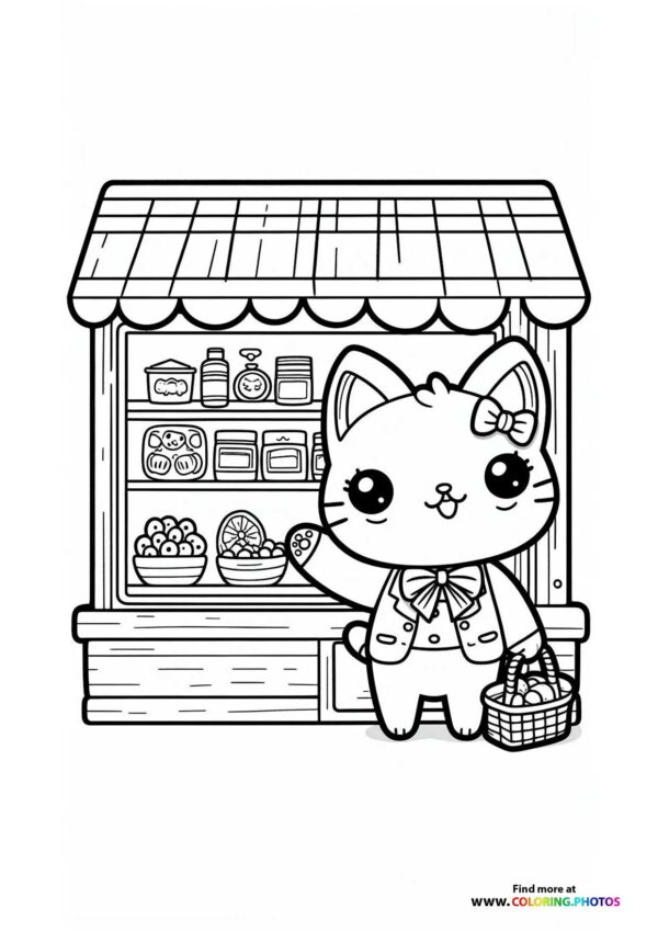 Kawaii cat in shoping