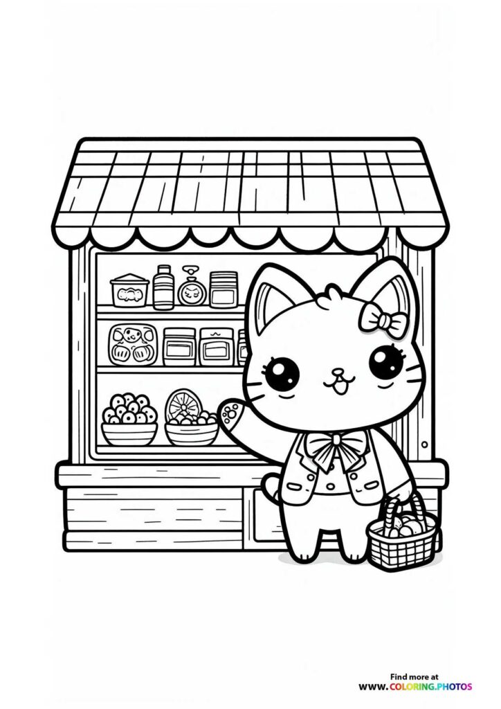 Kawaii cat in shoping