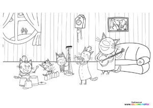 Kid E Cats family playing
