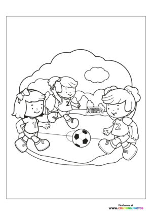 Kids playing soccer