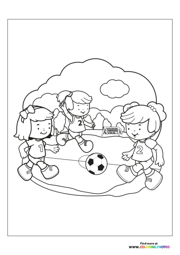 Kids playing soccer
