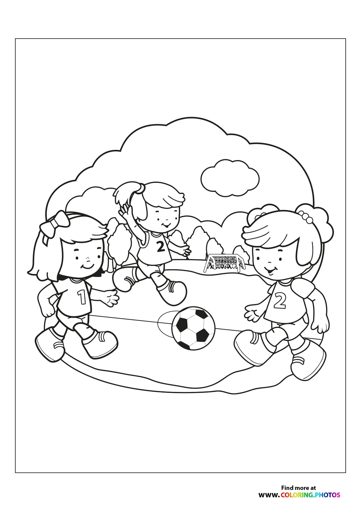 Kids playing soccer