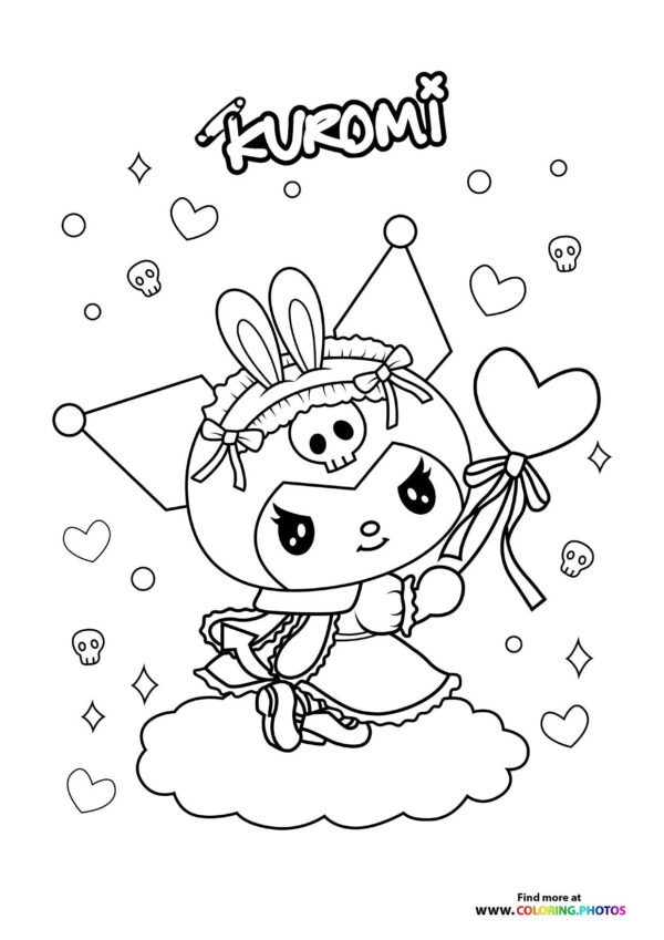 Kuromi on a cloud