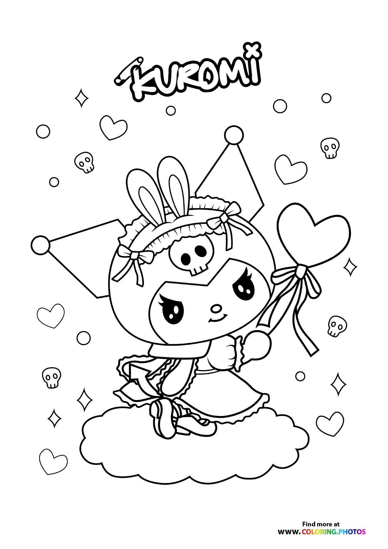 Kuromi on a cloud