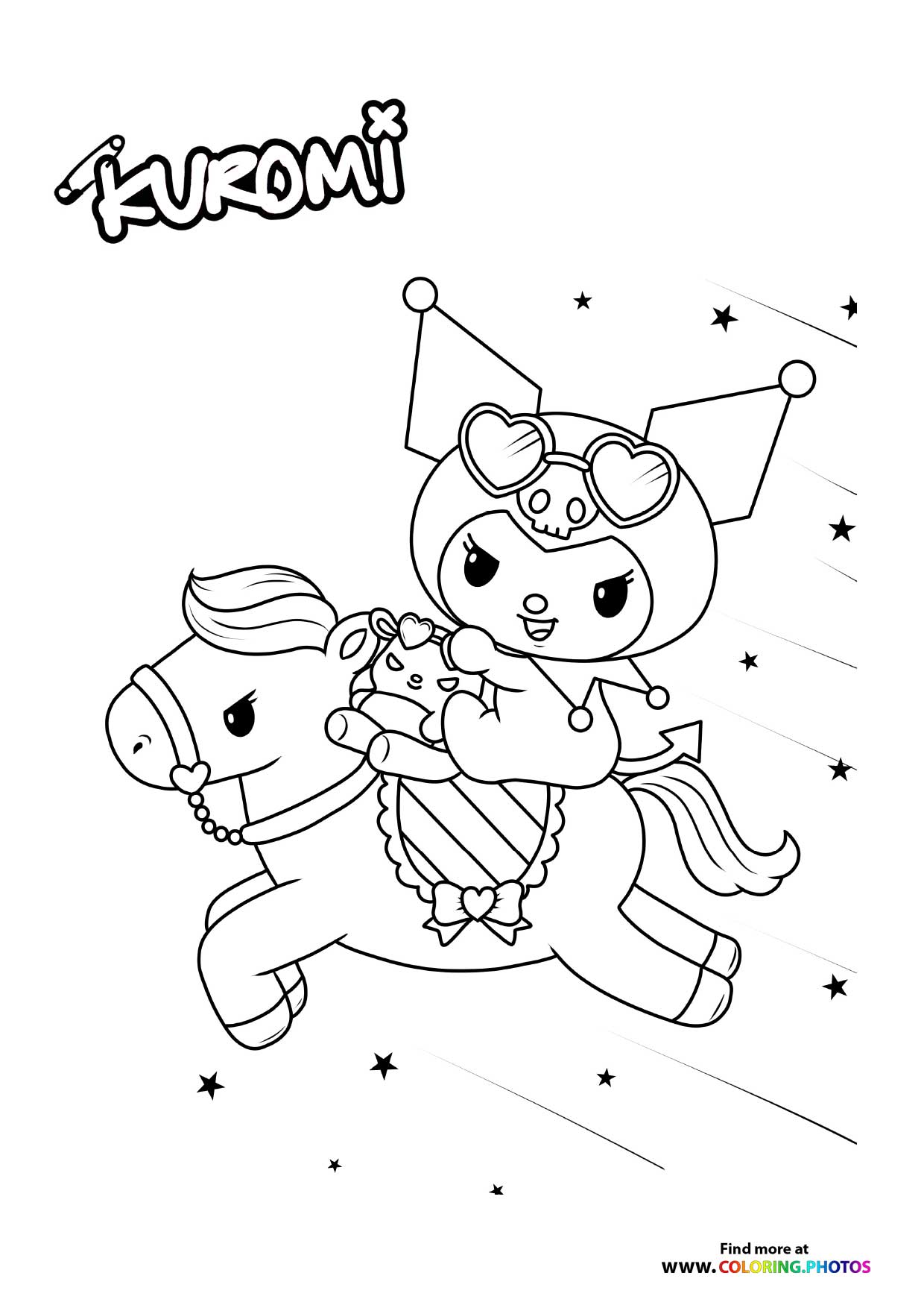 Kuromi riding a horse