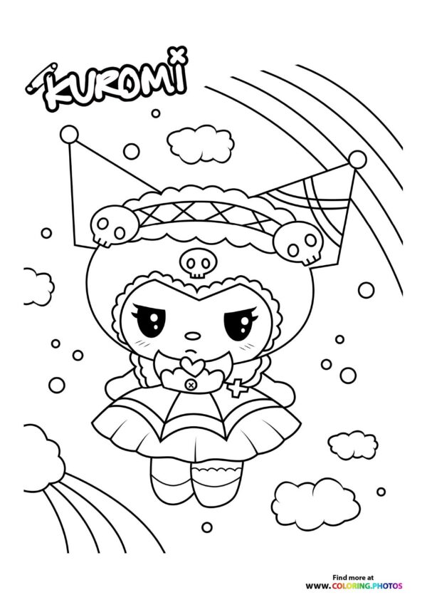 Kuromi with rainbows