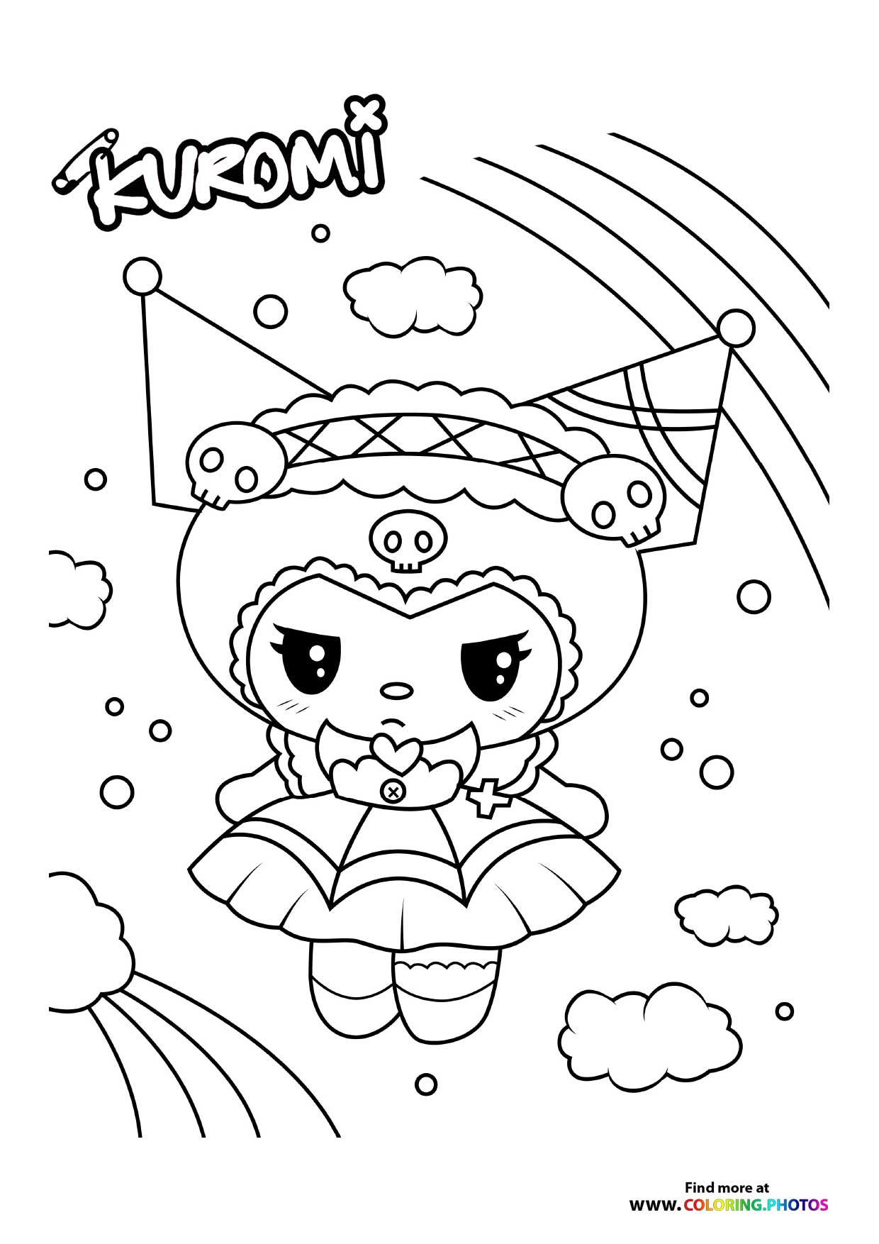 Kuromi with rainbows