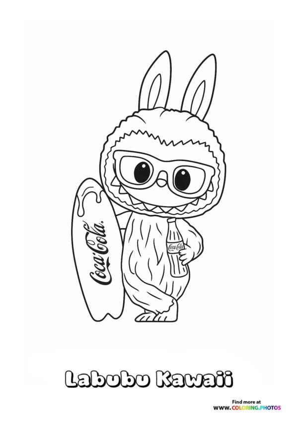 Labubu with Surfboard
