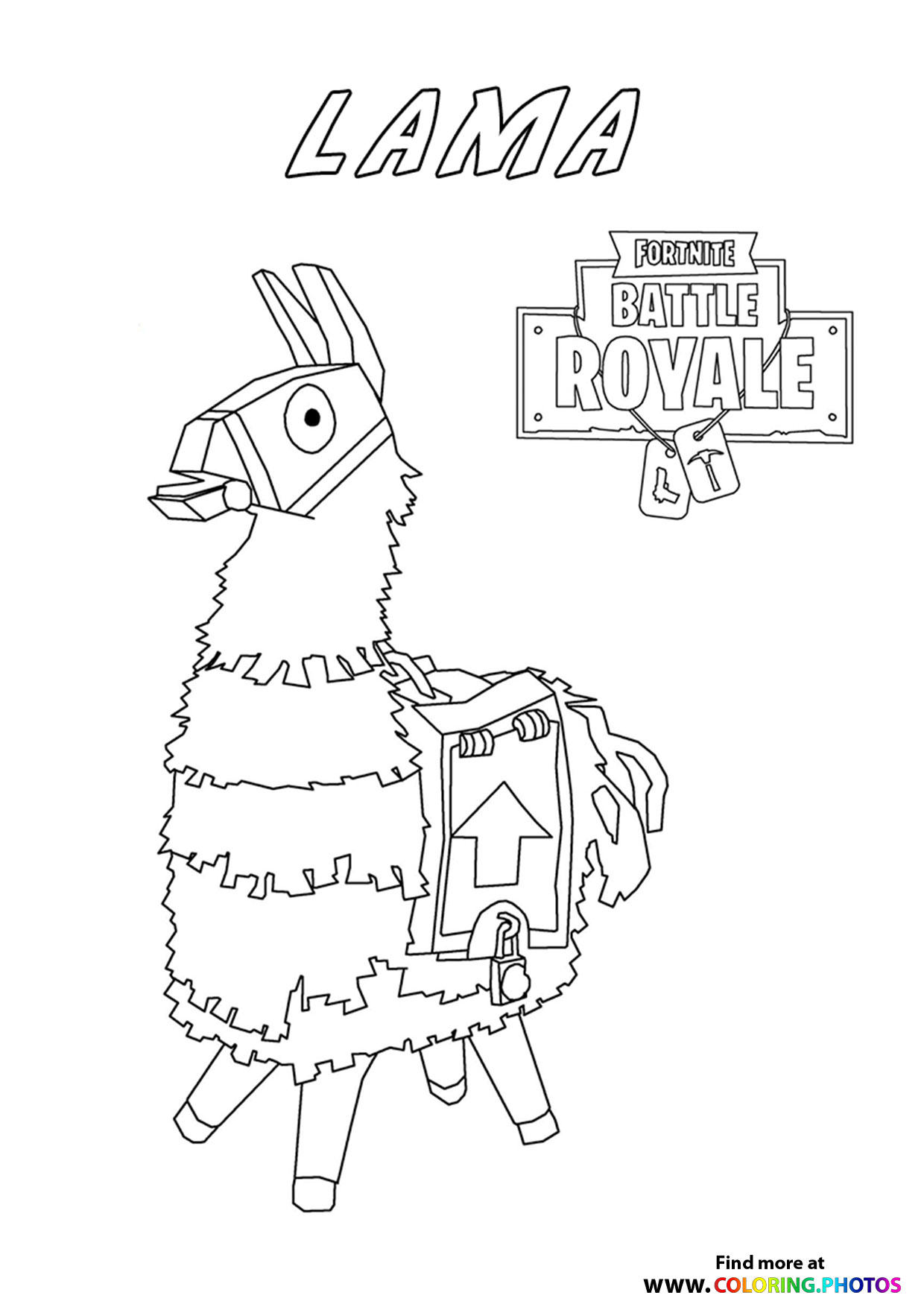 Lama - Fortnite coloring page