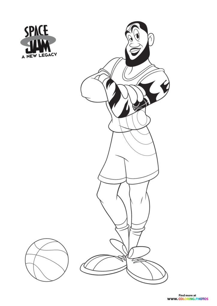 LeBron James posing coloring page