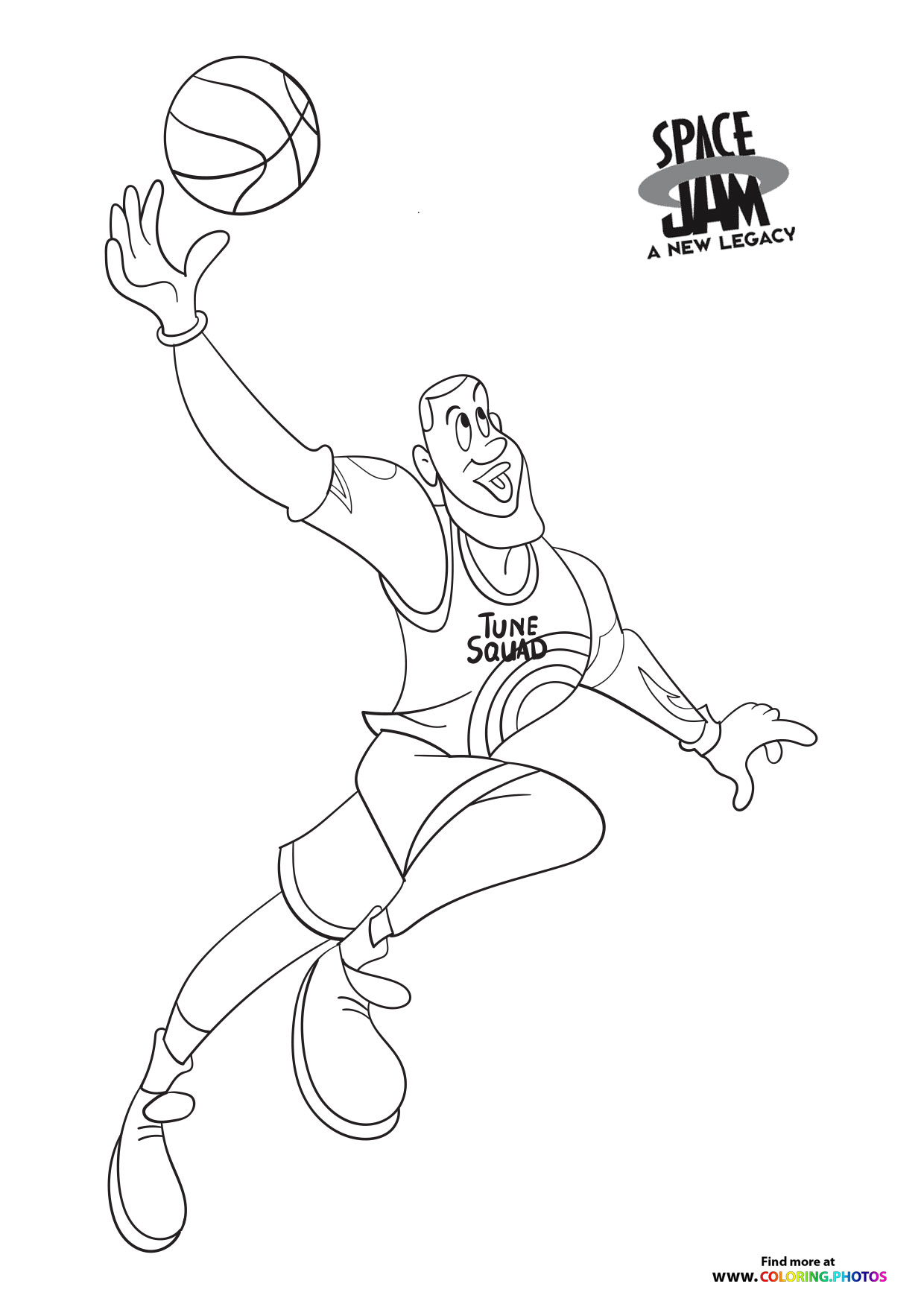 LeBron James dunking coloring page