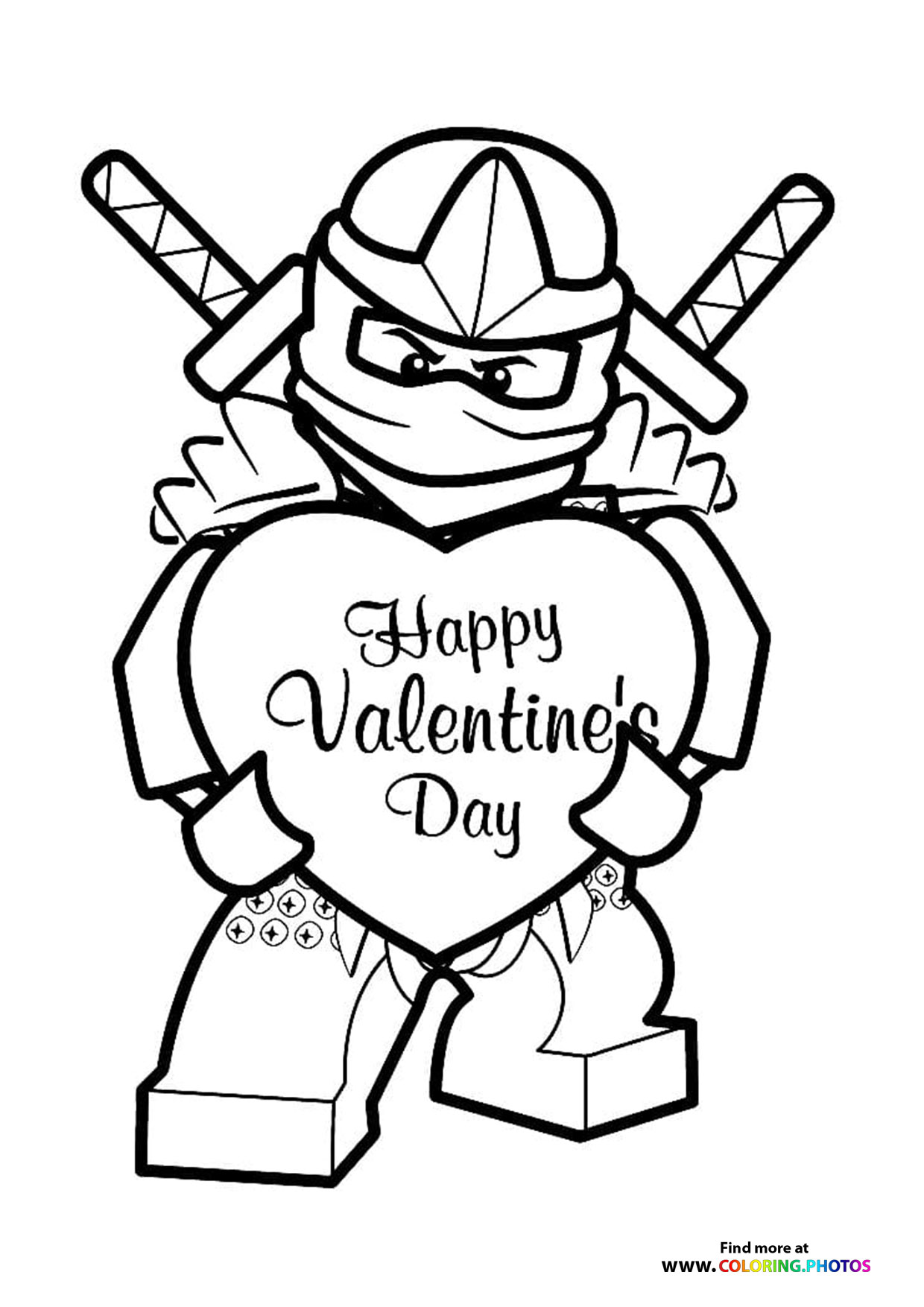 Lego valentine coloring page