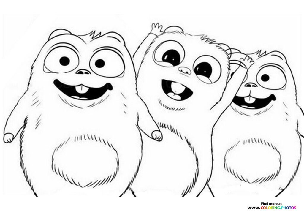 Lemming having fun coloring page