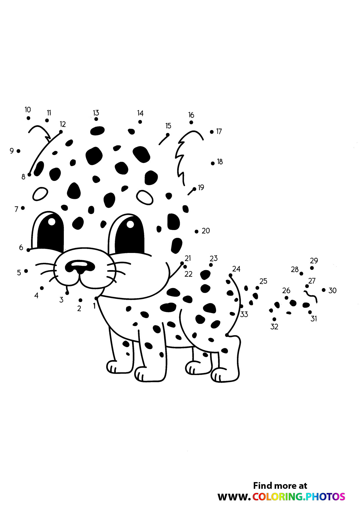 Leopard dot the dots worksheet