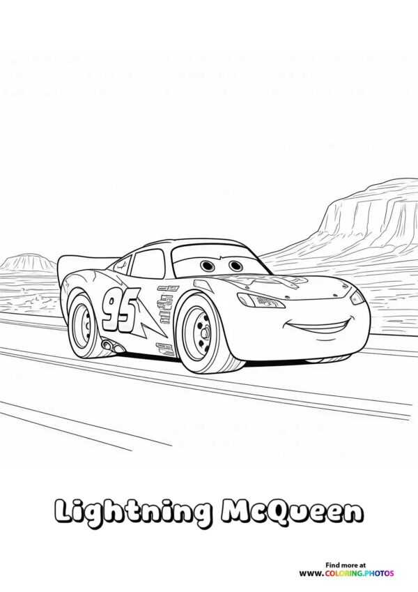 Lightning McQueen riding fast