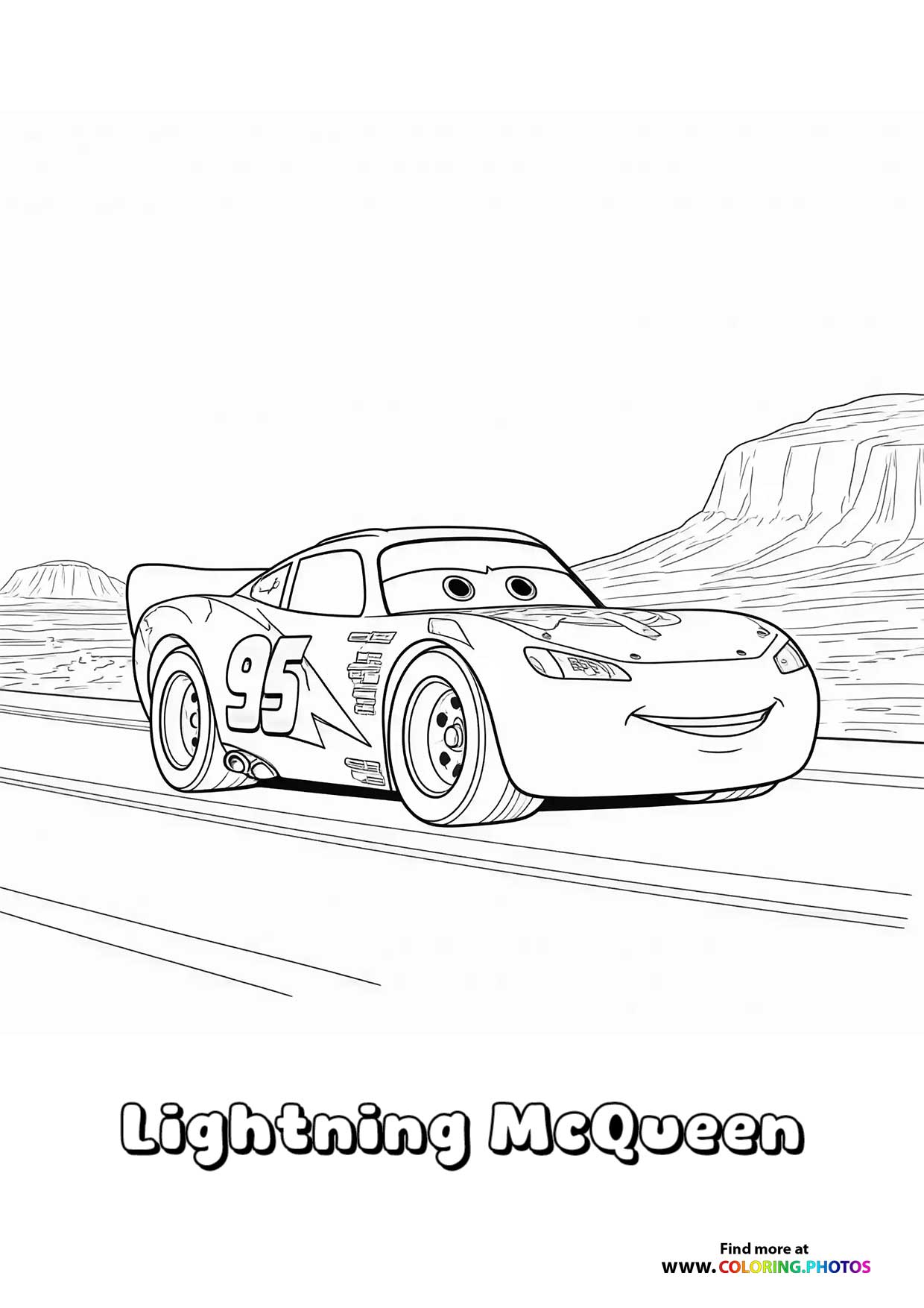 Lightning McQueen riding fast