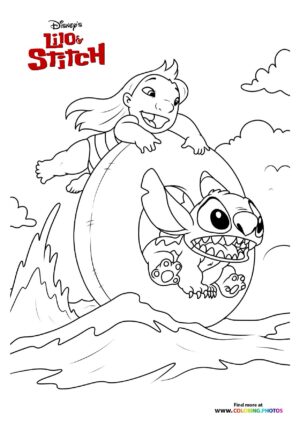 Lilo Riding Stitch