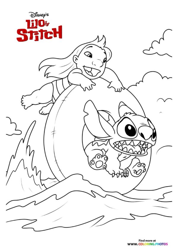 Lilo Riding Stitch