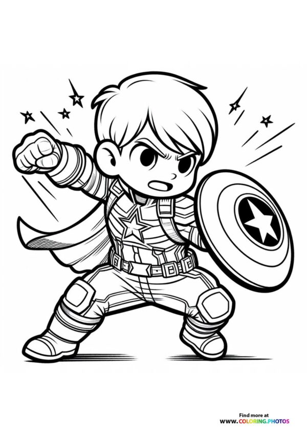 Little Captain America fighting