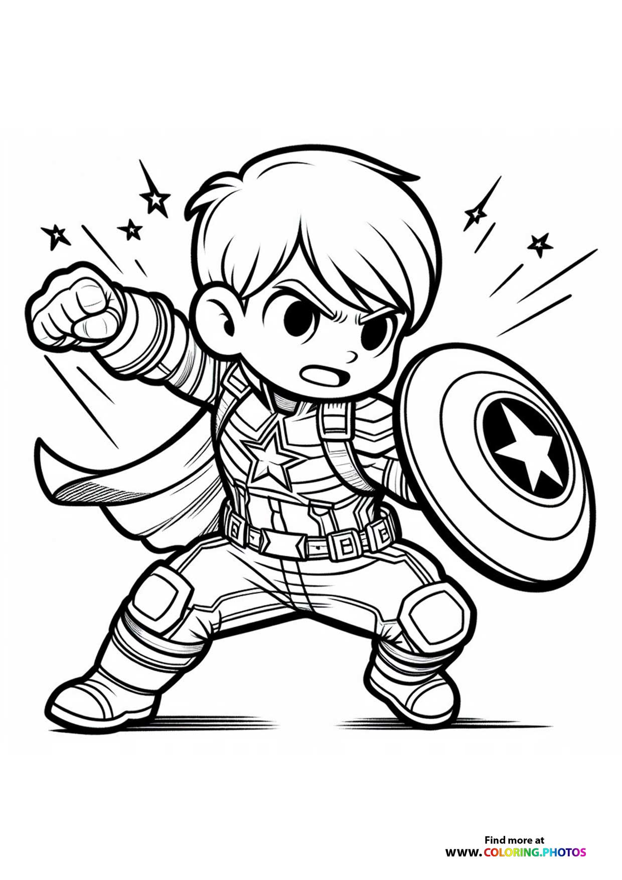 Little Captain America fighting