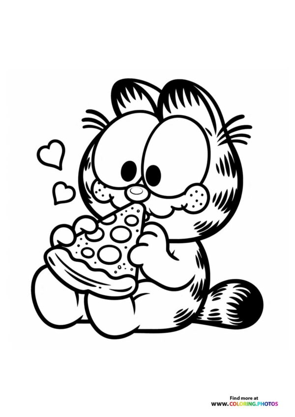 Garfield Eating Pizza