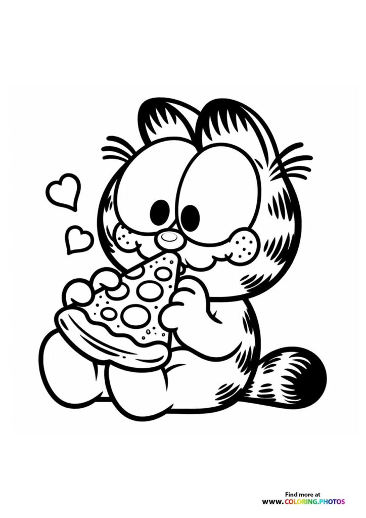 Garfield Eating Pizza