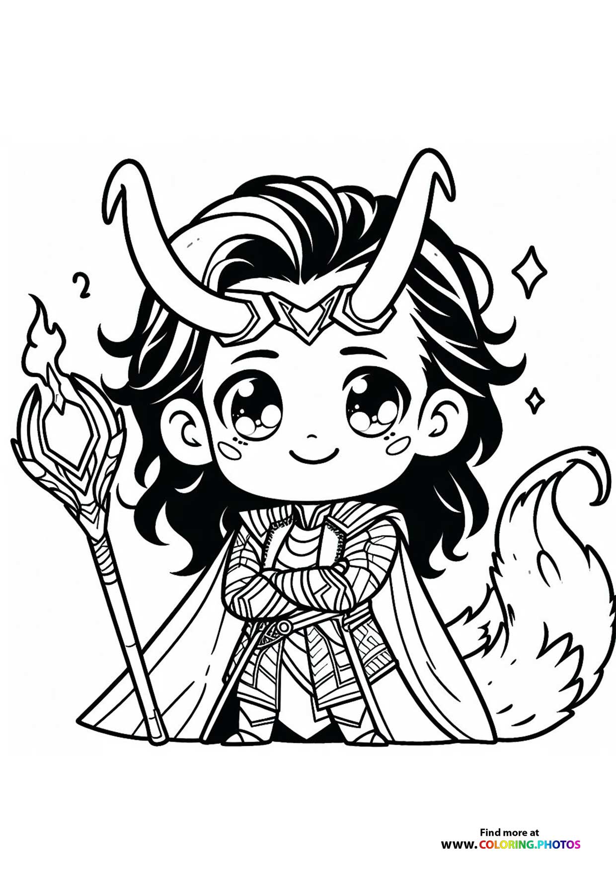 Little Loki with a staff