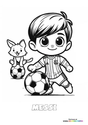 Little Messi with a cat