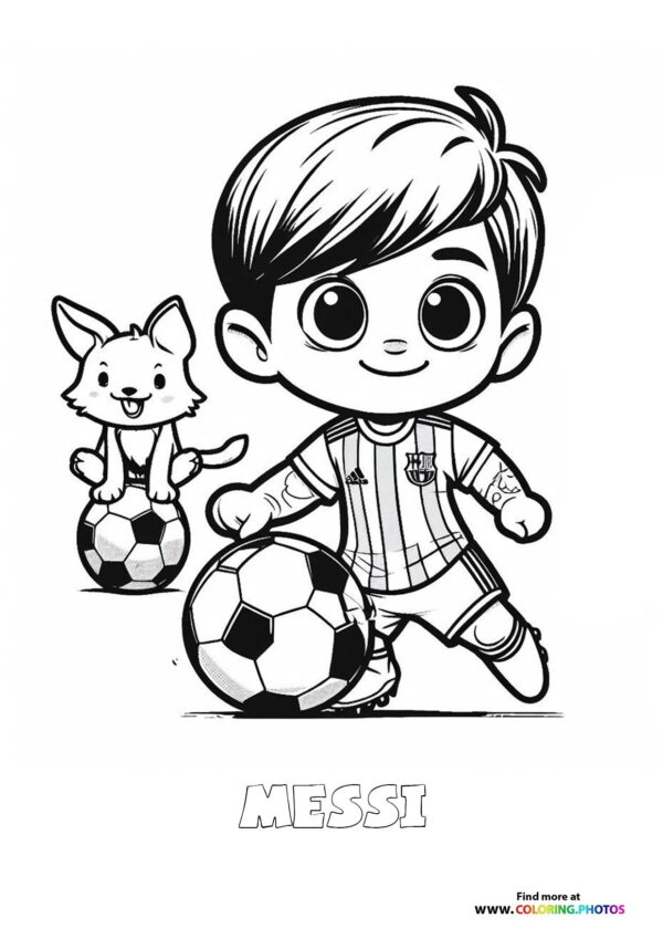 Little Messi with a cat