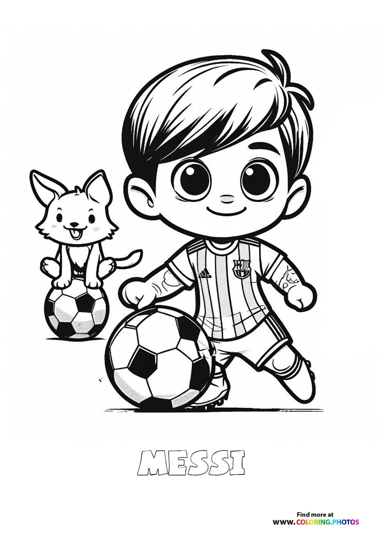 Little Messi with a cat