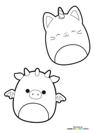 Squishmallow Unicorn and Dragon