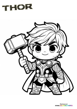 Chibi Thor with Mjolnir