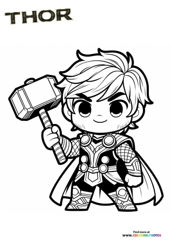 Chibi Thor with Mjolnir