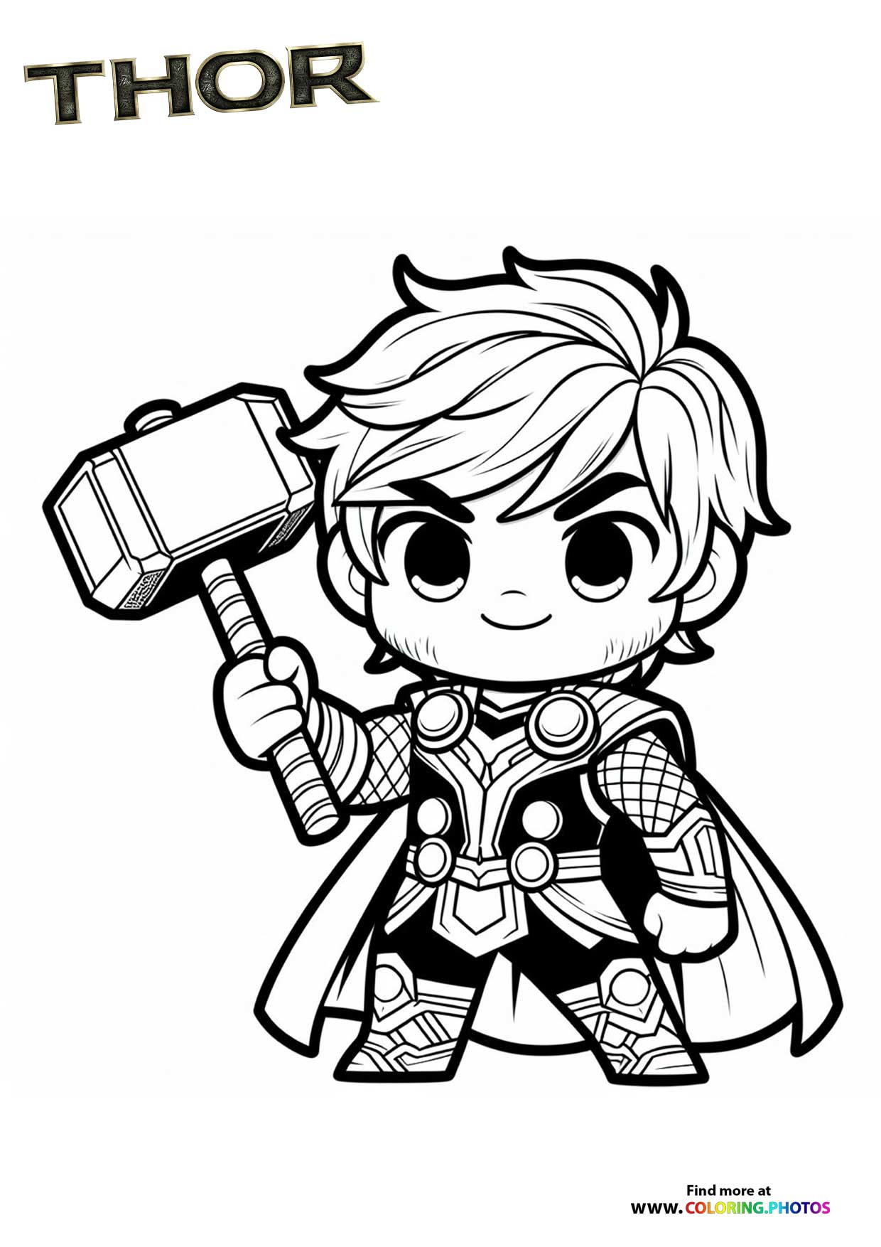 Chibi Thor with Mjolnir