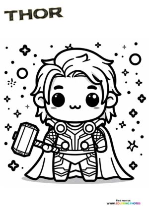 Chibi Thor with Mjolnir