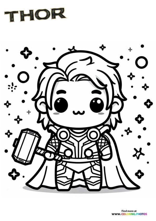 Chibi Thor with Mjolnir