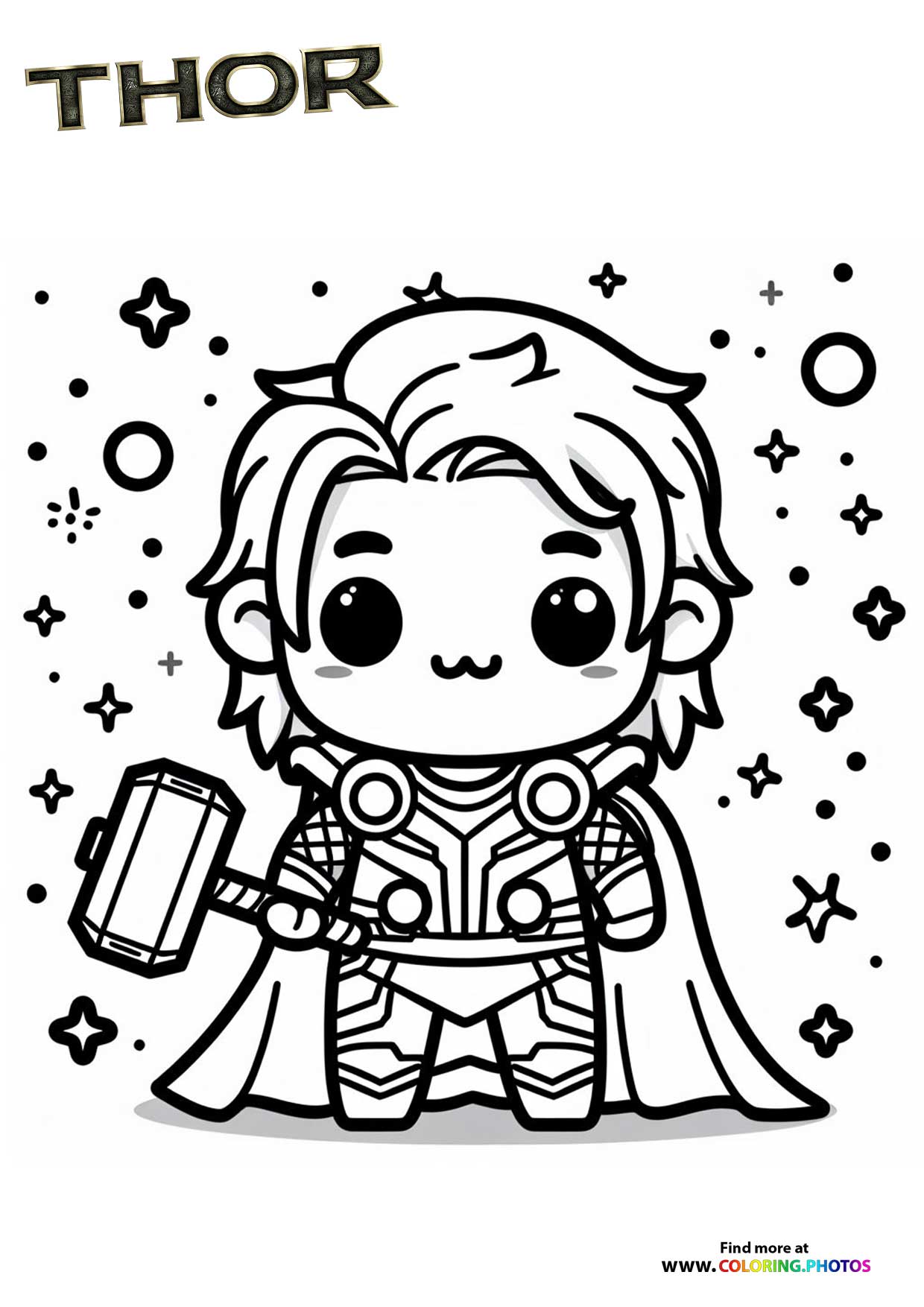 Chibi Thor with Mjolnir