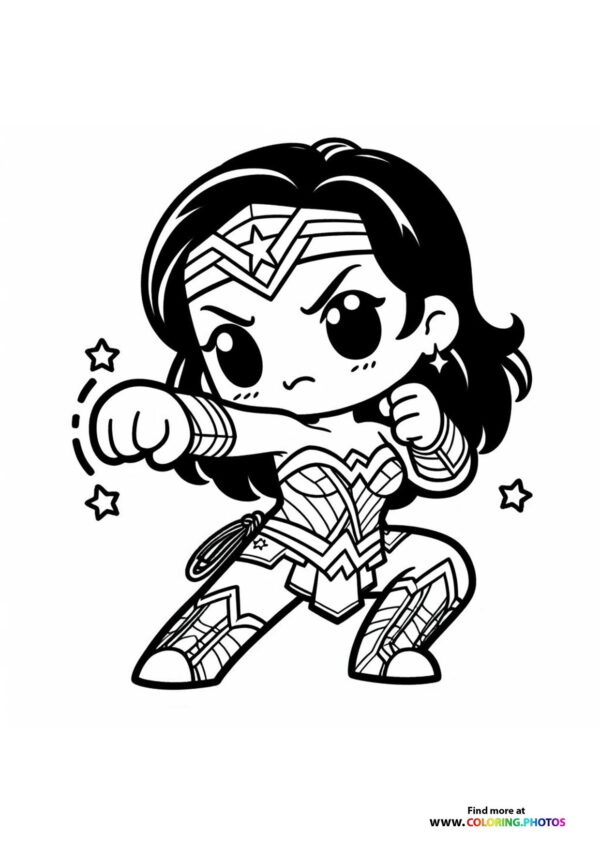 Little Wonder Woman fighting