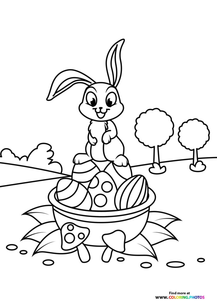 Little Easter bunny coloring page