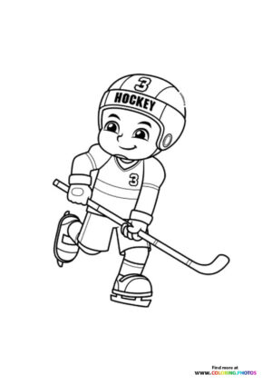 Little ice hockey player