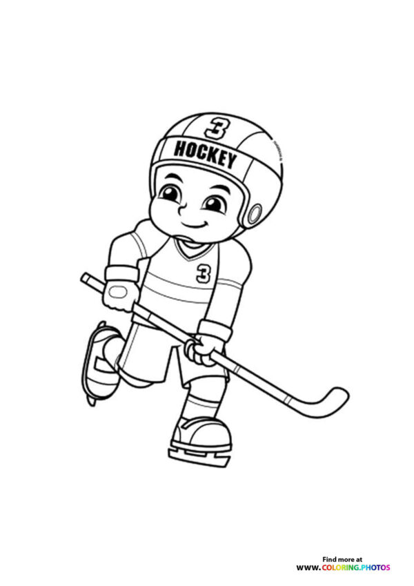 Little ice hockey player