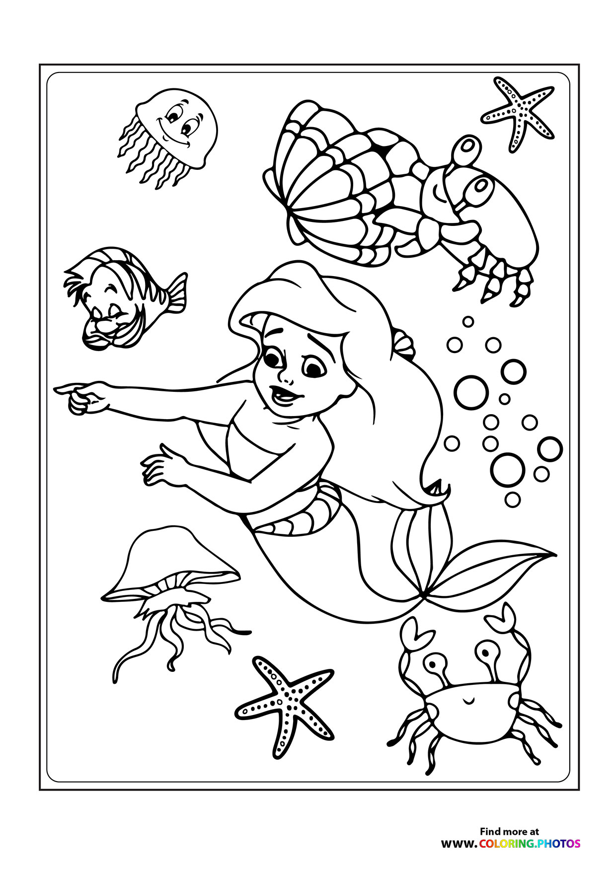 Little mermaid swimming