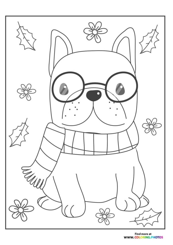 Little puppy with glasses