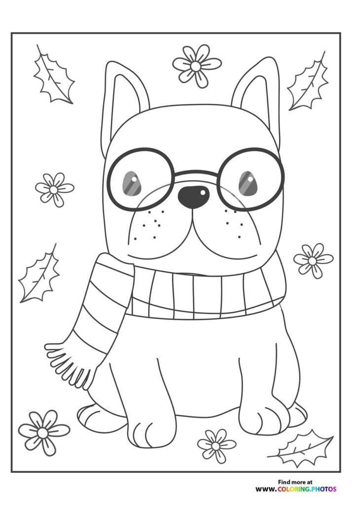 Little puppy with glasses