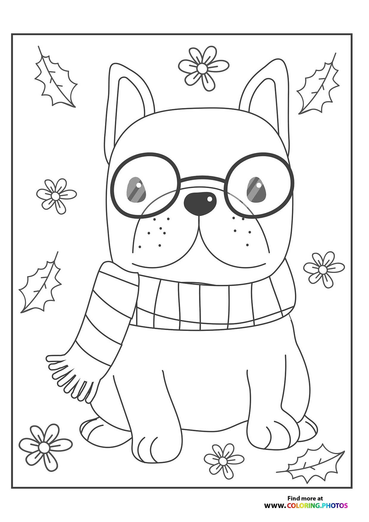 Little puppy with glasses