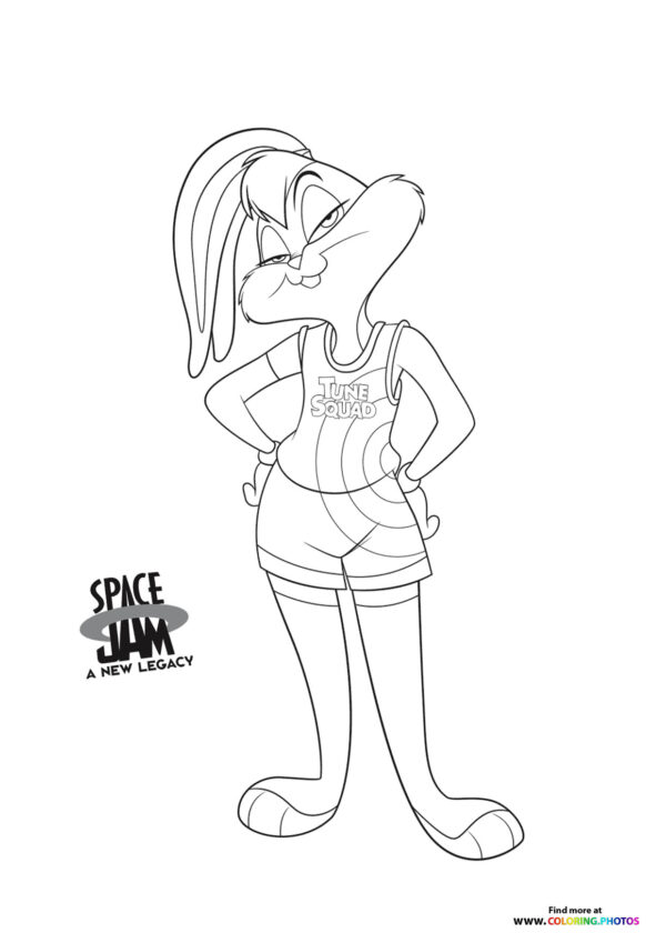 Lola Bunny posing coloring page