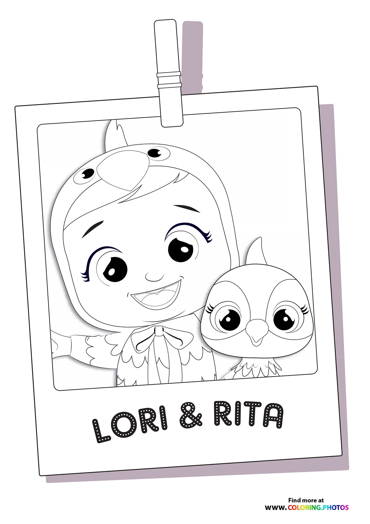 Lea and Rita - Cry Babies coloring page