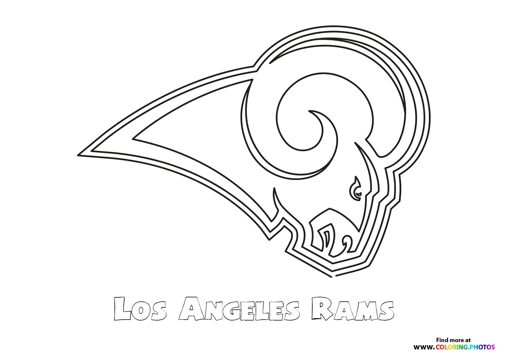 Los Angeles Rams NFL logo coloring page