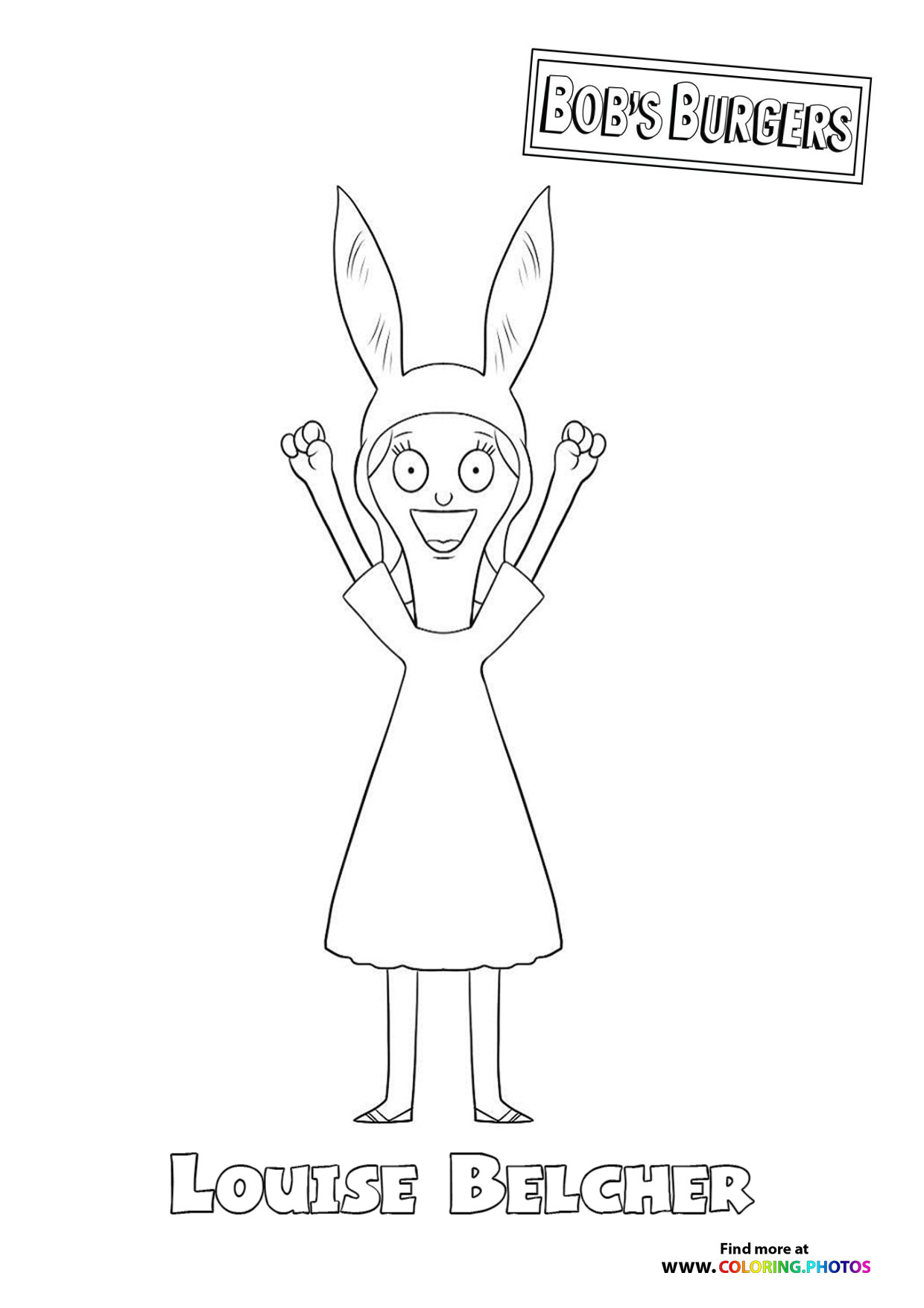 Louise Belcher from Bob's Burgers coloring page